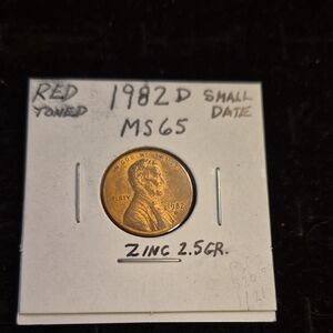1982 D Lincoln Penny Coin MS-65